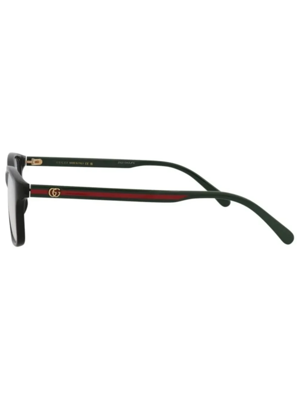 New Gucci Women's Eyeglasses Square Rectangle Injection Frame Black Green